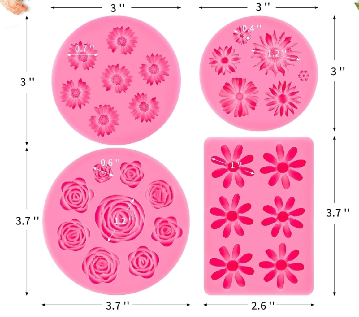 MOLDE SILICON FLORES VARIAS R