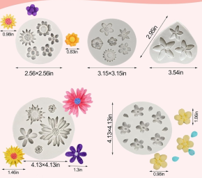 MOLDE SILICON FLORES VARIADAS