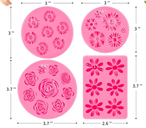 MOLDE SILICON FLORES VARIAS R